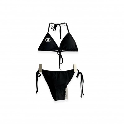 CHANEL LOGO HALTER BIKINI SET 